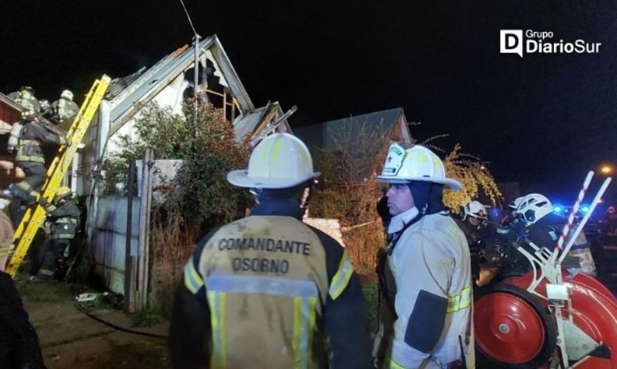 Incendio declarado afectó a vivienda en sector oriente de Osorno