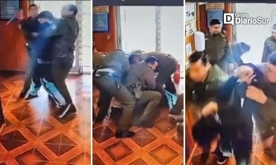 [VIDEO] Joven intentó agredir a carabineros con arma blanca en Paillaco