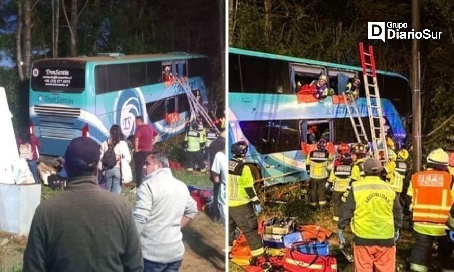 Bus interprovincial con destino a Puyehue sufrió grave accidente en La Araucanía