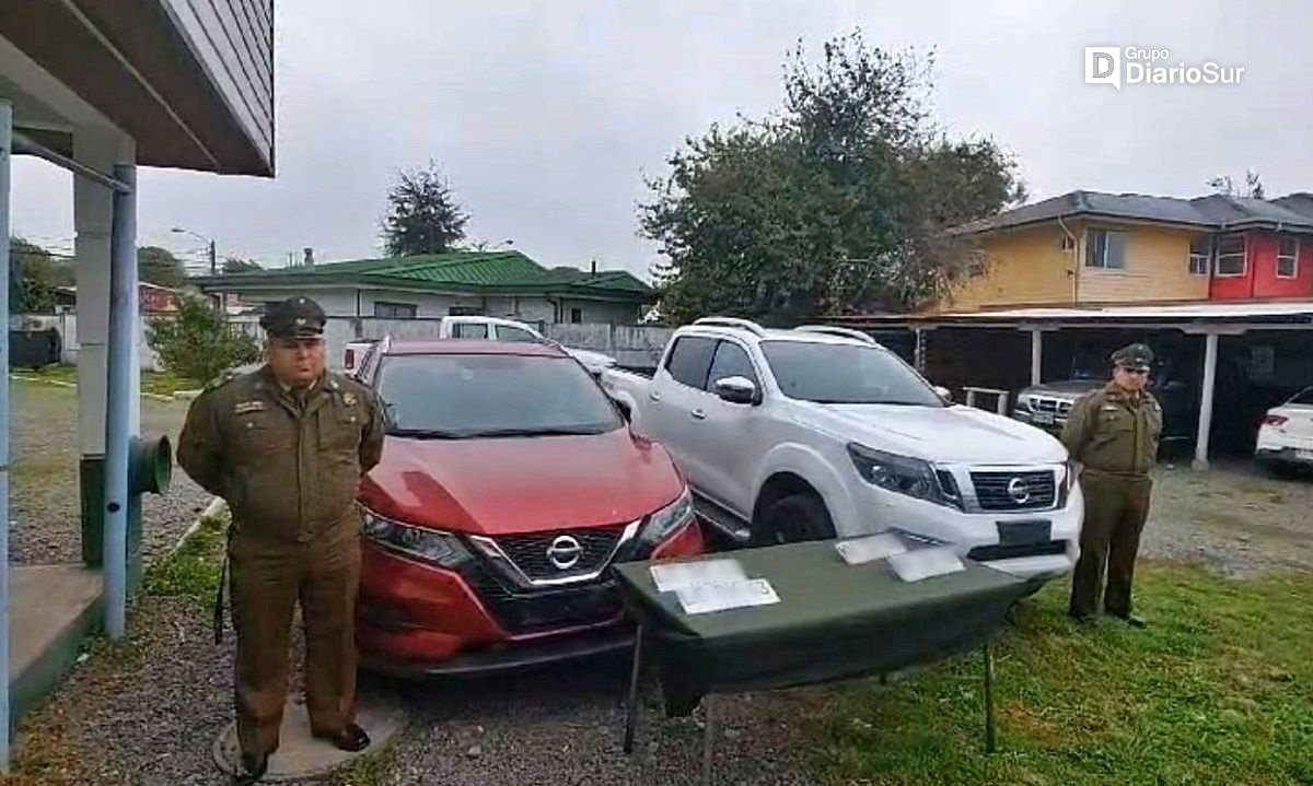 Carabineros recupera vehículos robados que transitaban con patentes falsas en Osorno