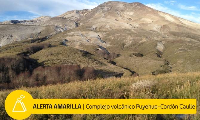 Declaran alerta Amarilla para el Complejo Volcánico Puyehue-Cordón Caulle