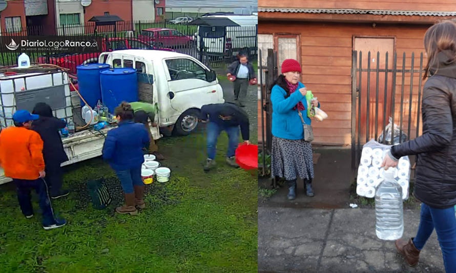 Lago Ranco unido para ayudar a Osorno: Municipio envió aljibe y recolectó agua embotellada