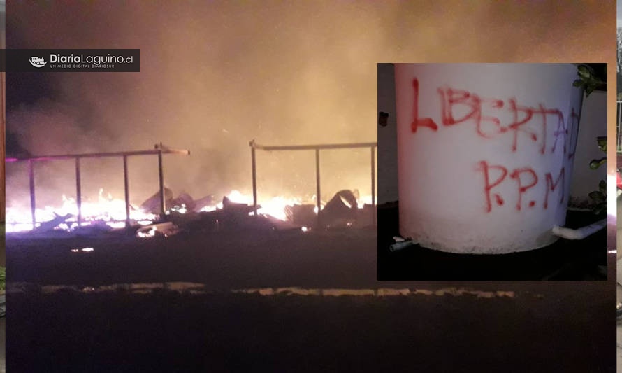 Desconocidos agredieron a guardia e incendiaron bodega de la empresa Colbún en comuna de Los Lagos