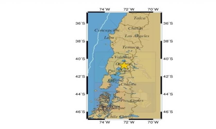 Temblor con epicentro a 50 kilómetros de Entrelagos se percibió en la zona sur