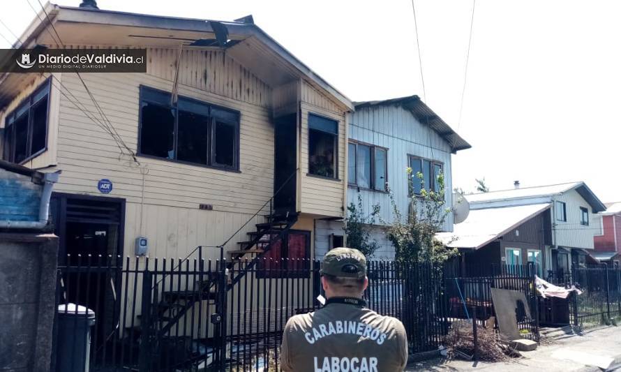 Incendio deja 11 damnificados en Valdivia 