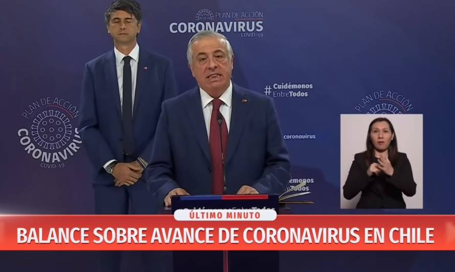Ministro de Salud reporta 1.909 casos confirmados de Coronavirus en Chile