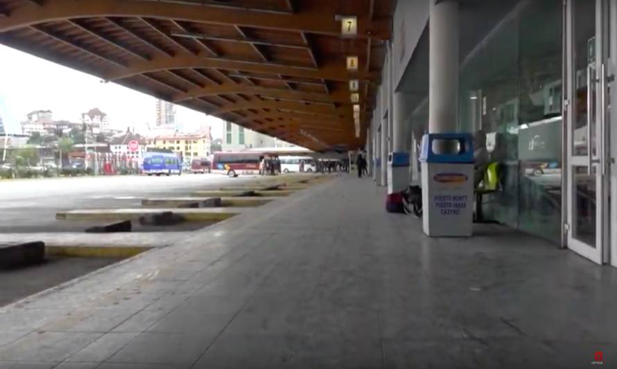 Bajas de un 90% registra el flujo del terminal de buses de Puerto Montt