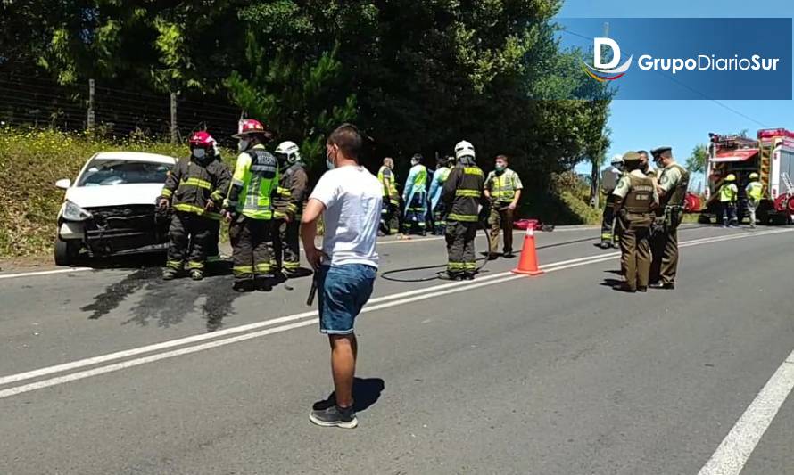 Colisión frontal deja cuatro lesionados en ruta Osorno-Riachuelo