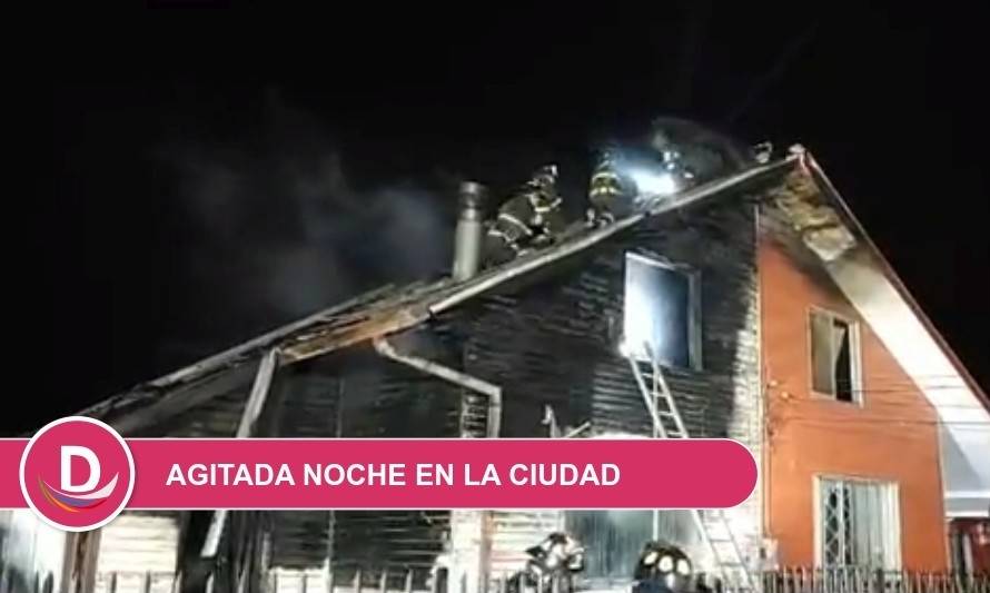Dos incendios movilizaron a Bomberos en Osorno esta noche de sábado