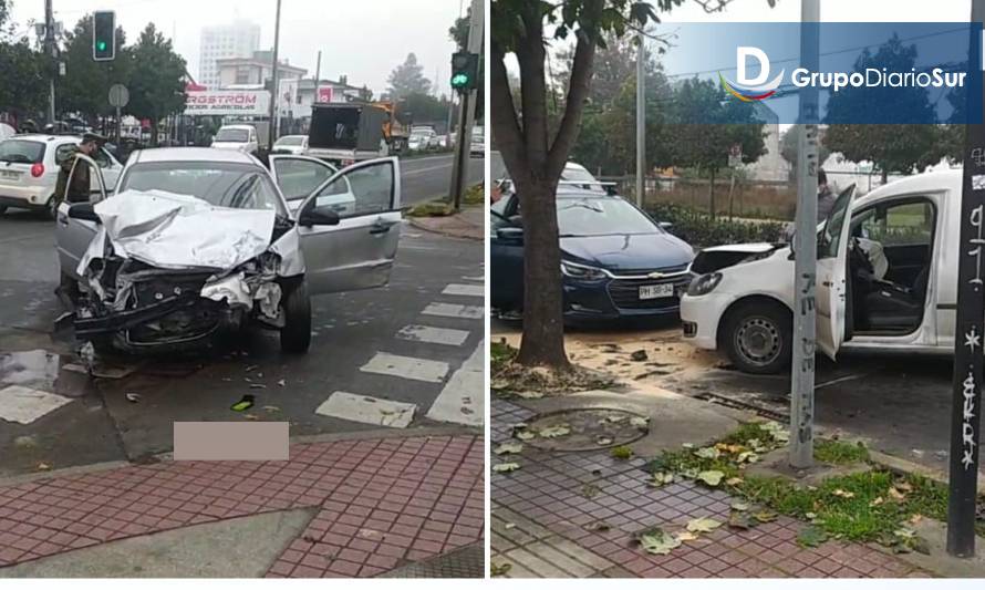 Triple colisión deja varios lesionados en centro de Osorno