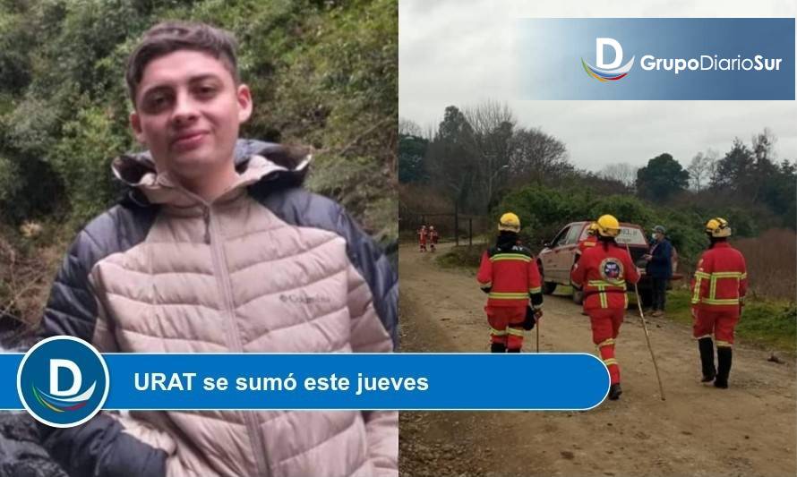 Por tierra y con dron buscan a joven desaparecido en Osorno
