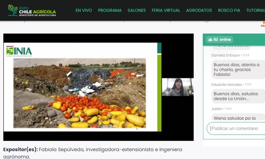2da jornada Expo Chile Agrícola 2021: INIA destacó con presentaciones sobre alternativas para residuos agrícolas y meteorología agraria