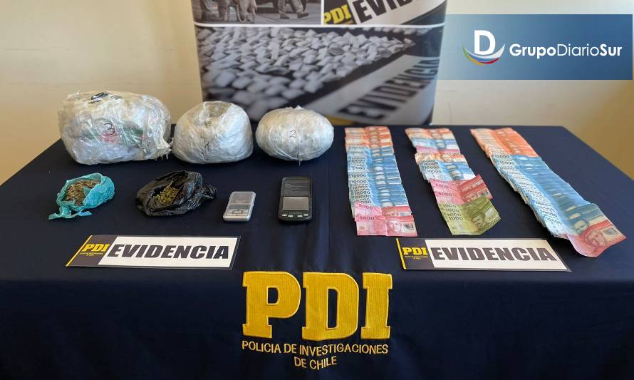 Operativo PDI deja 3 detenidos y más de 3 kilos de marihuana incautados