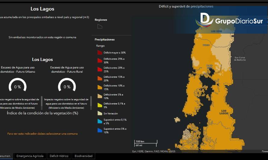 El 100% de las comunas de la región se encuentra en escasez hídrica