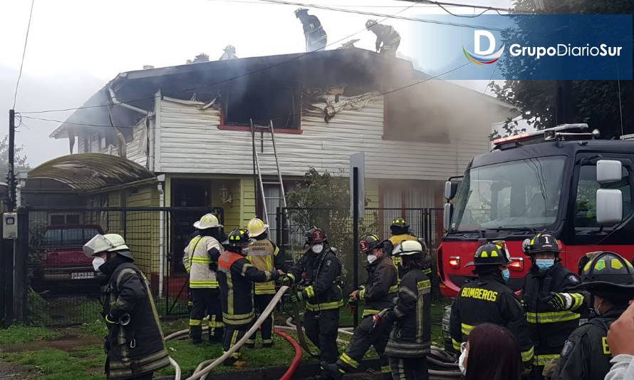 Vivienda terminó con importantes daños por incendio en Osorno