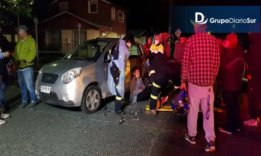Choque deja lesionado a un motorista en Osorno