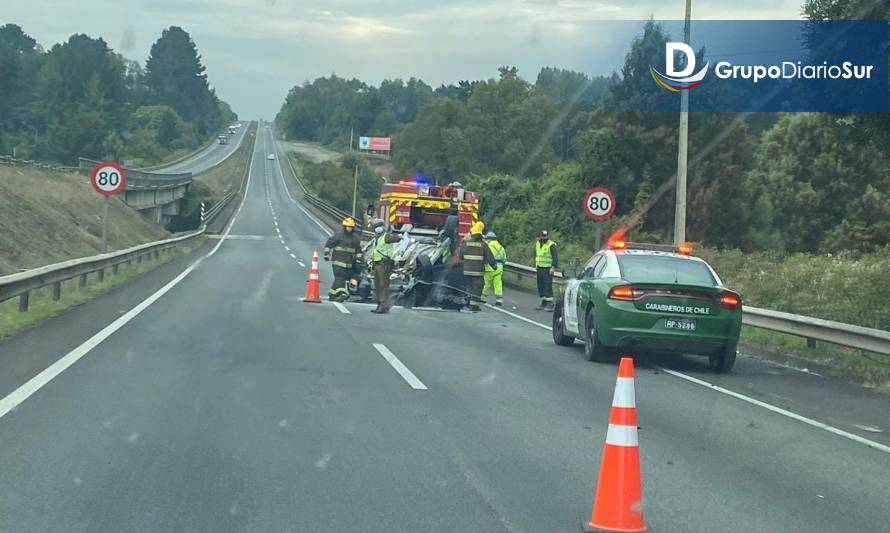 Se registra accidente en Ruta 5 Sur en las cercanías de Osorno