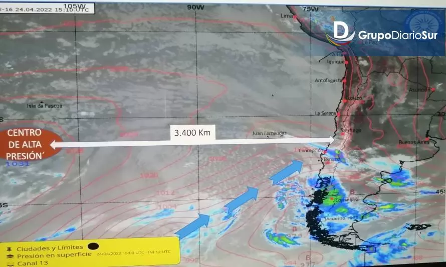 Osorno registra 284 mm de lluvias en lo que va del año
