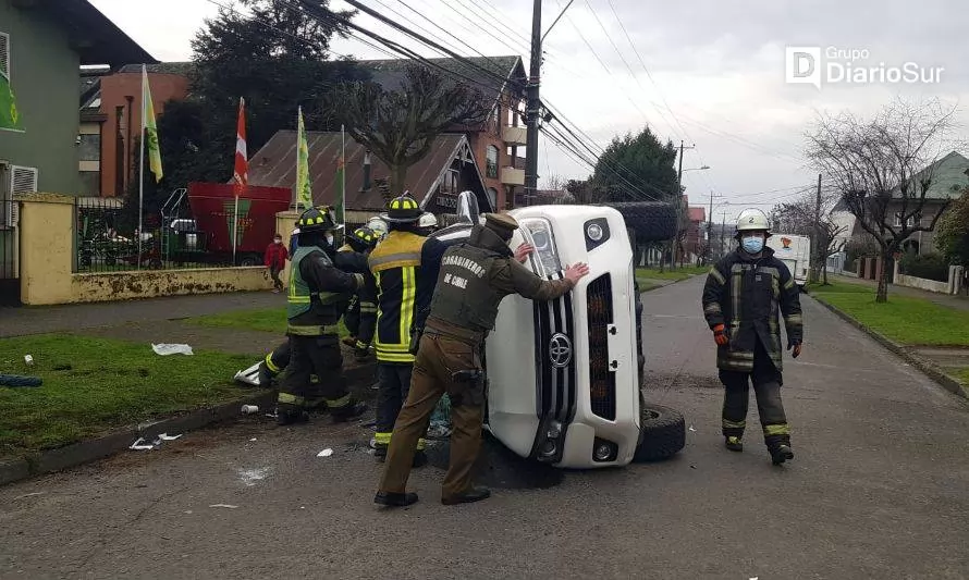 Dos lesionados fue el saldo de colisión cerca del centro de Osorno