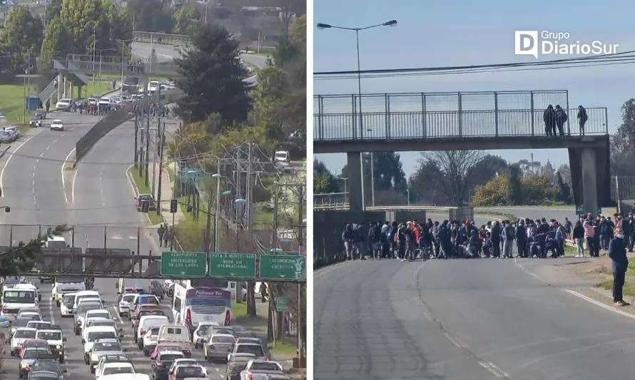 Estudiantes interrumpen el tránsito en ingreso a Osorno
