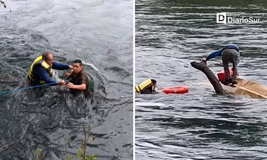 Héroe: Carabinero se lanzó a un río para salvar a adulto mayor en Panguipulli 