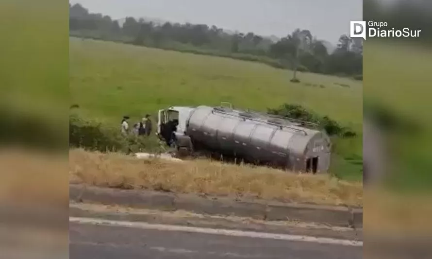 Camión lechero despistó en la comuna de Puerto Octay