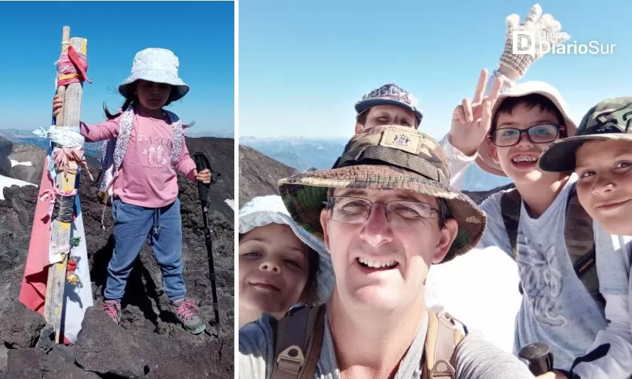 Niños de Osorno conquistan cumbre del volcán Casablanca 