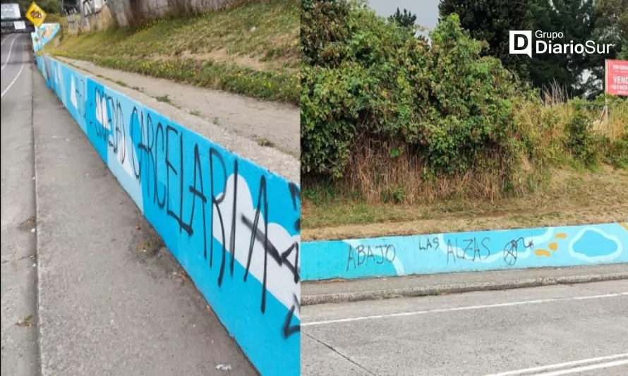 Condenan vandalismo en mural de Puerto Varas