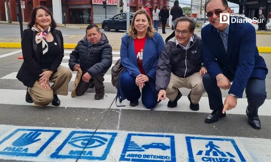 Municipio inició programa de demarcación de pasos peatonales inclusivos en Osorno