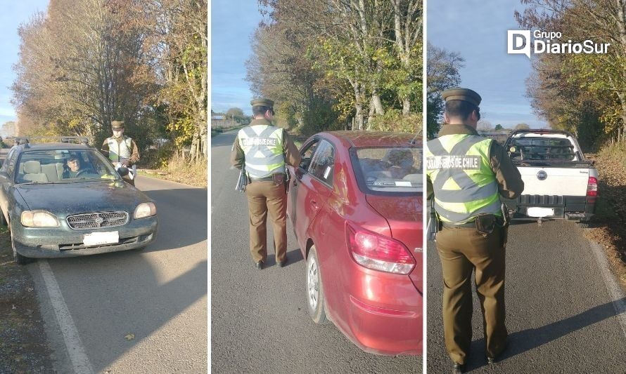 Carabineros fiscaliza a conductores en ruta Osorno-Entrelagos