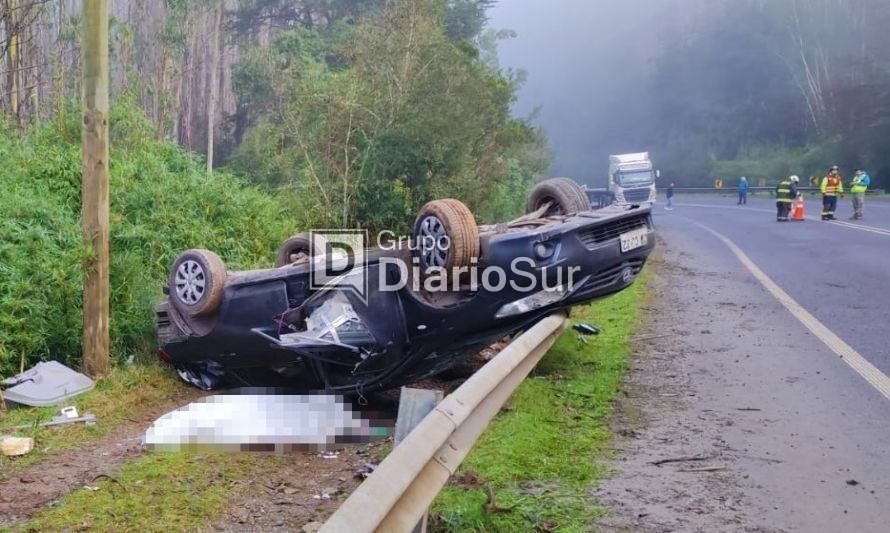 Confirman un fallecido en accidente en ruta Valdivia-Paillaco