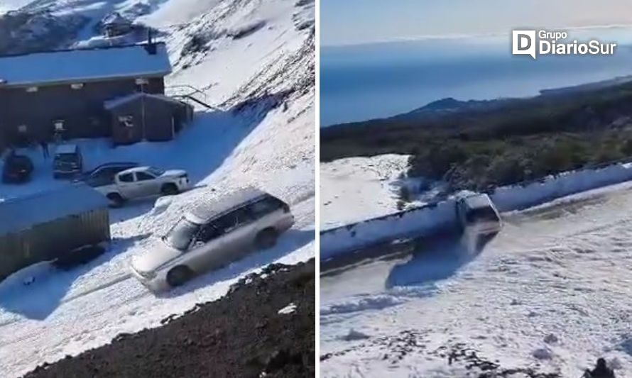 Conductor perdió el control y chocó en centro de ski del volcán Osorno