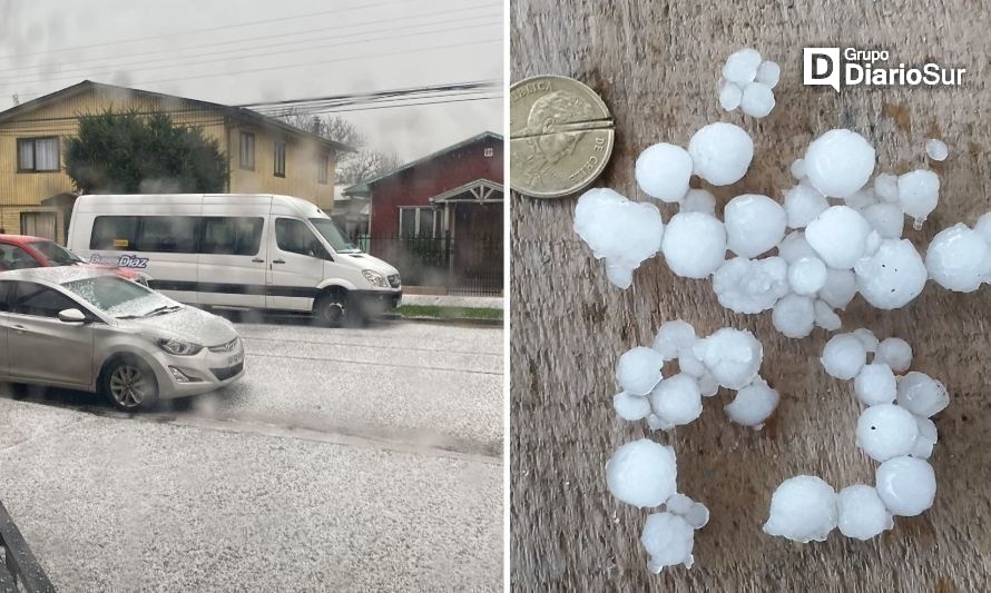 Fuerte granizada sorprendió a paillaquinos este lunes