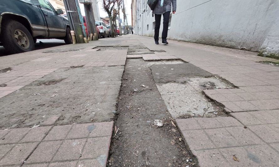 Comienzan obras de reposición de veredas en el centro de Osorno