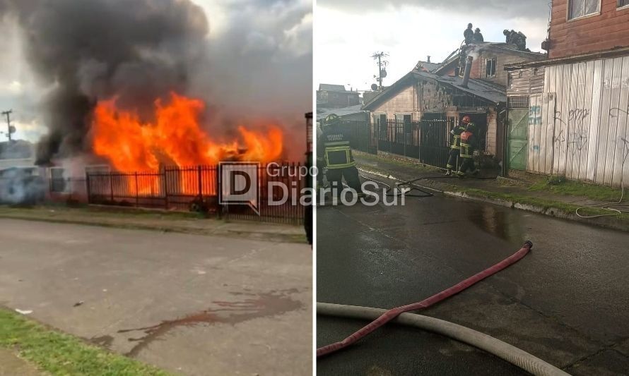 Incendio afecta al menos dos viviendas en sector Ovejería
