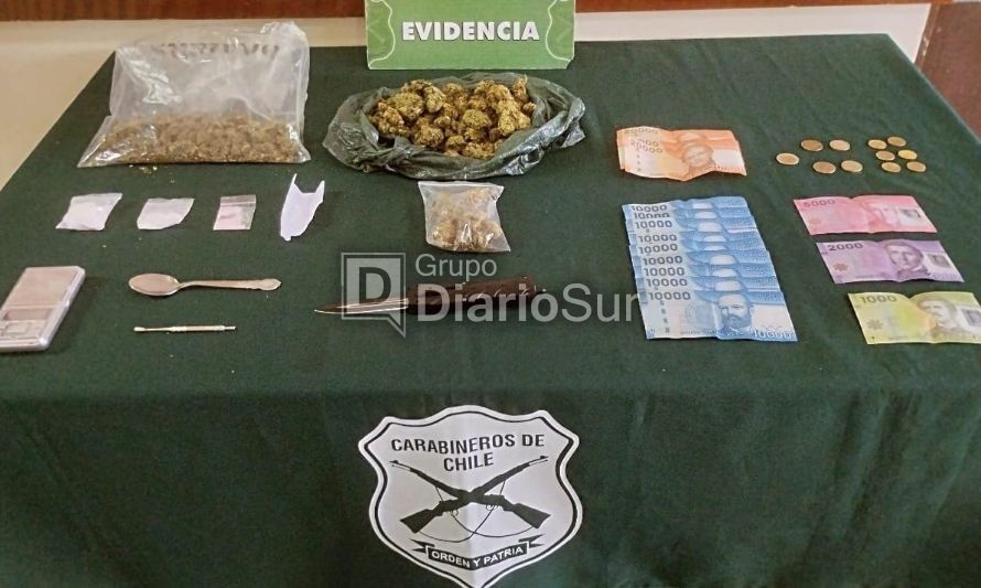 Cuatro personas fueron detenidas por tráfico de drogas en Osorno