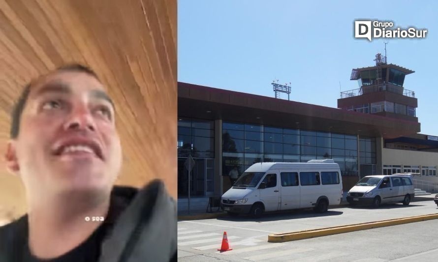 Influencer coyhaiquino destrozó el aeropuerto Pichoy