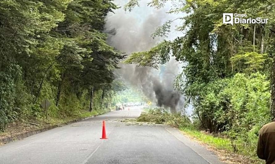 Camión volcó y se incendió en ruta a paso fronterizo Cardenal Samoré