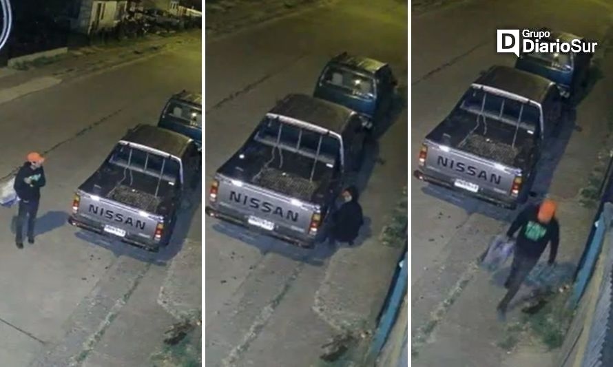 Cámaras captan a hombre robando combustible desde un vehículo en Osorno