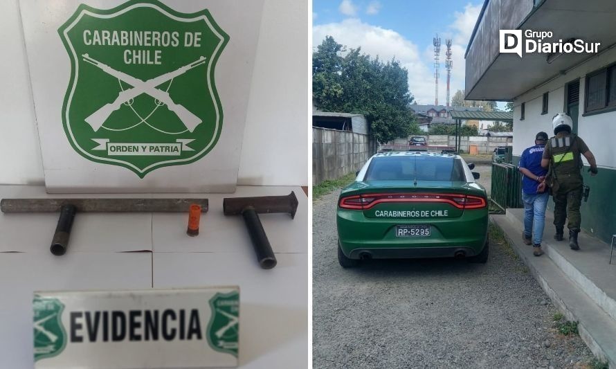 Sujetos que portaban escopeta artesanal fueron atrapados por Carabineros