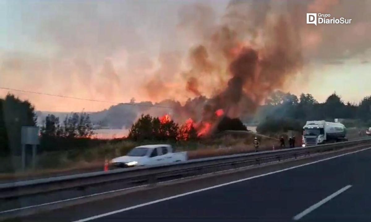Incendio forestal obliga a cortar tránsito cerca de San Pablo