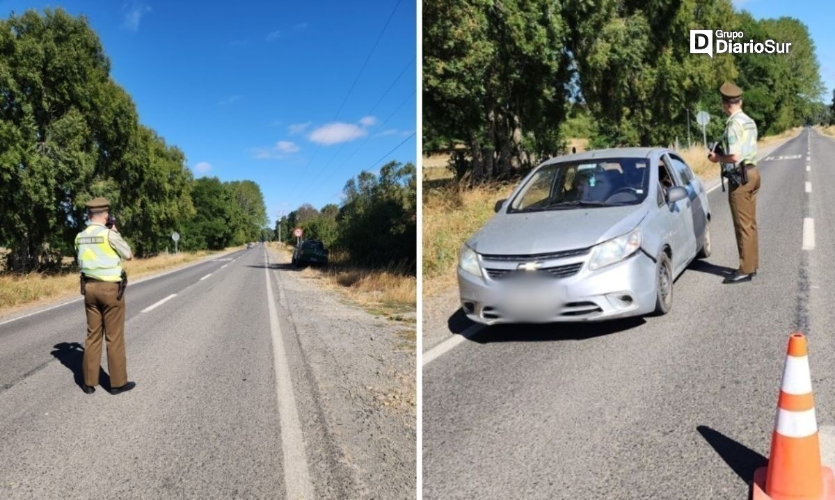 Carabineros detuvo a conductor que iba a 130 km/h en ruta a Rupanco