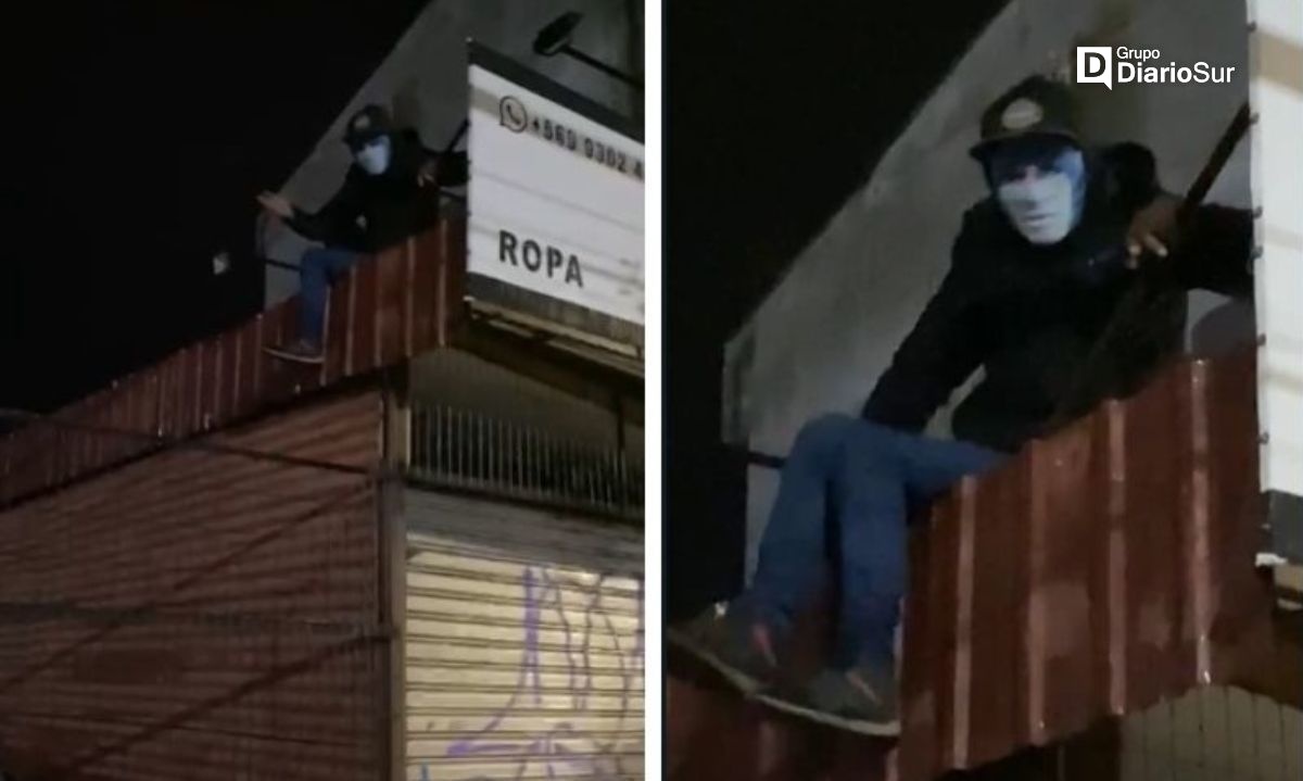 Detienen en Osorno a sujeto que trepó al techo de tienda de ropa
