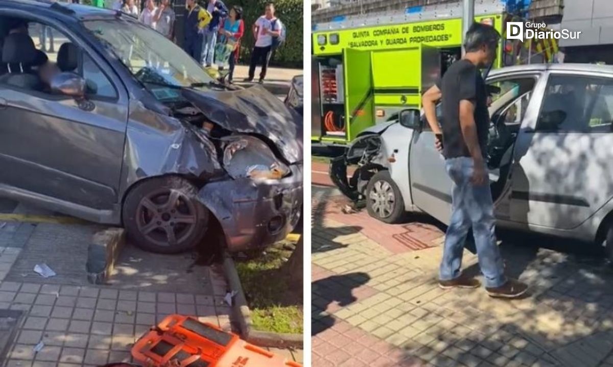 Tres lesionados deja colisión vehicular en el centro de Osorno