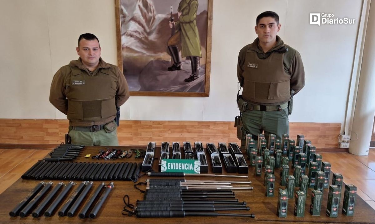 Osorno: Carabineros decomisó elementos prohibidos por Ley de Artes Marciales
