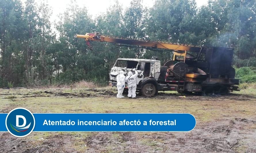 Incendian camión y container de forestal en Purranque