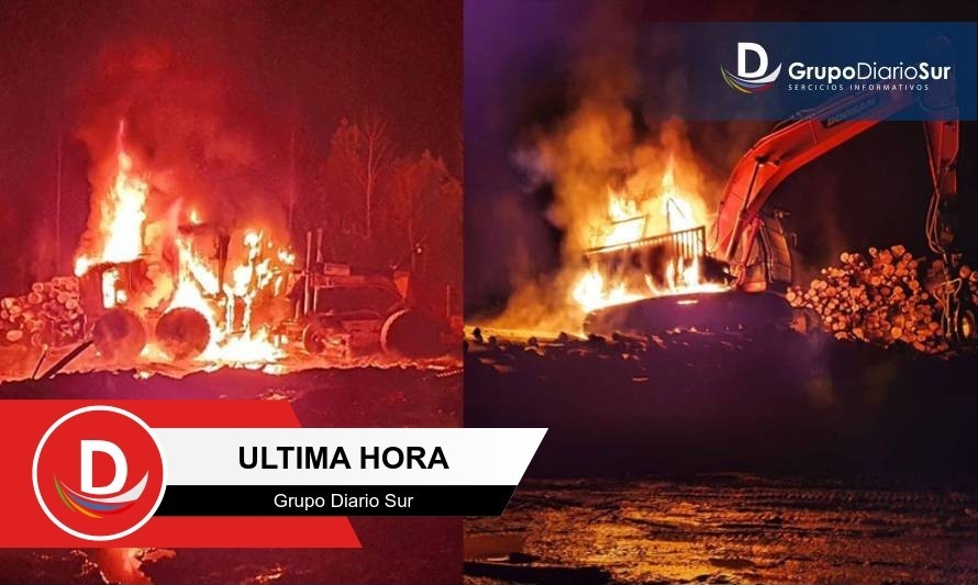 Desconocidos quemaron maquinaria forestal en la Región de Los Ríos