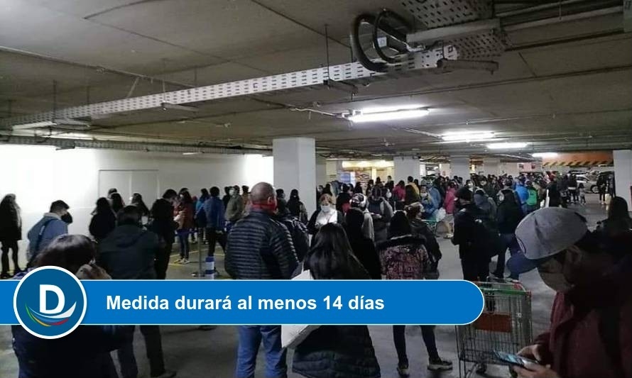 Aglomeraciones marcan horas posteriores al anuncio de cuarentena en Osorno