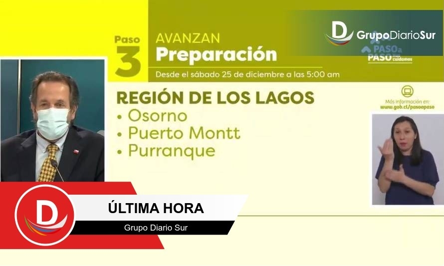 Osorno, Puerto Montt y Purranque avanzan en el Plan Paso a Paso 