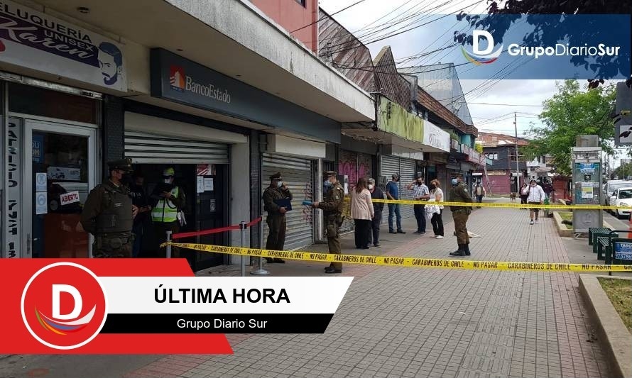 Solitario delincuente protagonizó asalto a mano armada en banco de Osorno